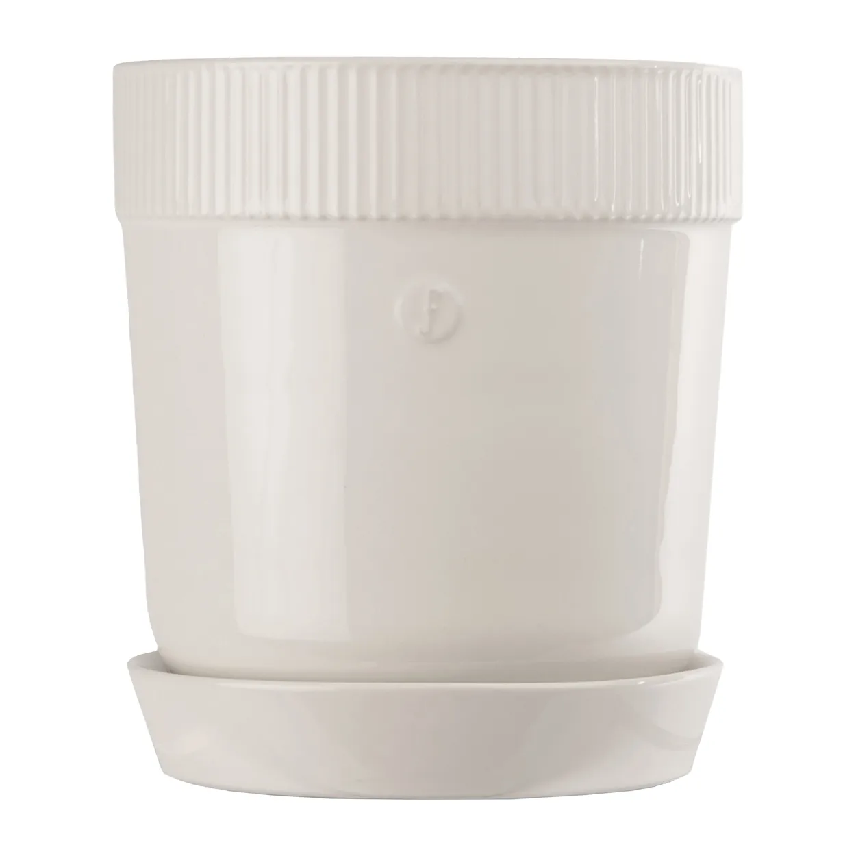 Sagaform Elise flower pot with saucer o17 cm White | Scandinavian Design | Flower pots | White