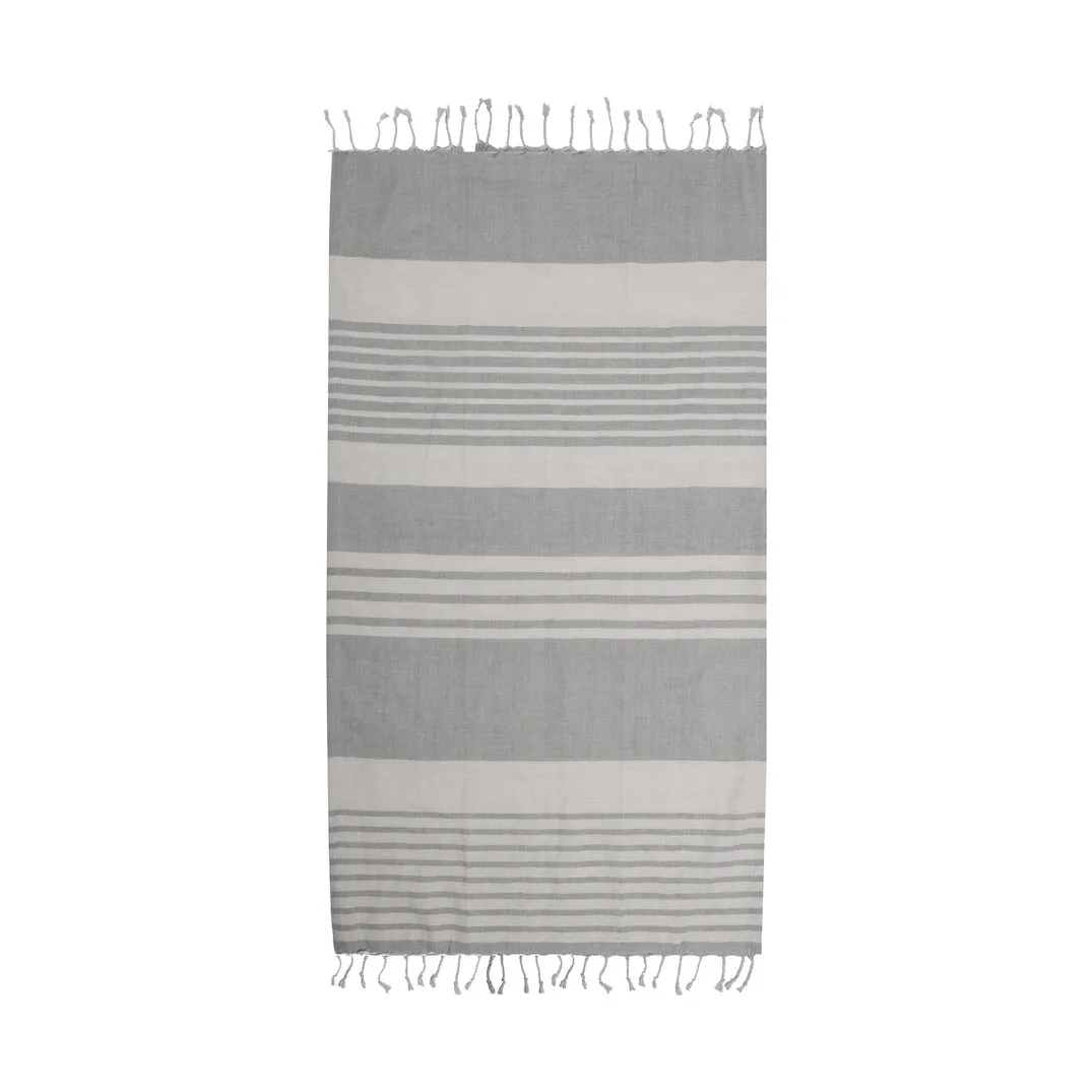 Ella hamam striped bath towel 145x250 cm, Grey Sagaform