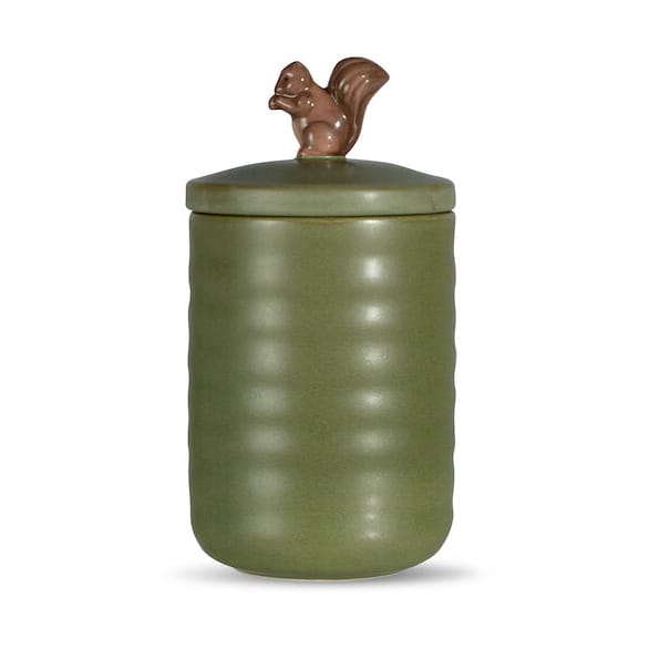 Ellen squirrel jar with lid Ø10 cm - Green - Sagaform