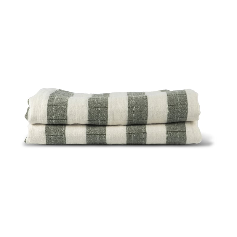 Sagaform Emilie throw 130x170 cm Green-white