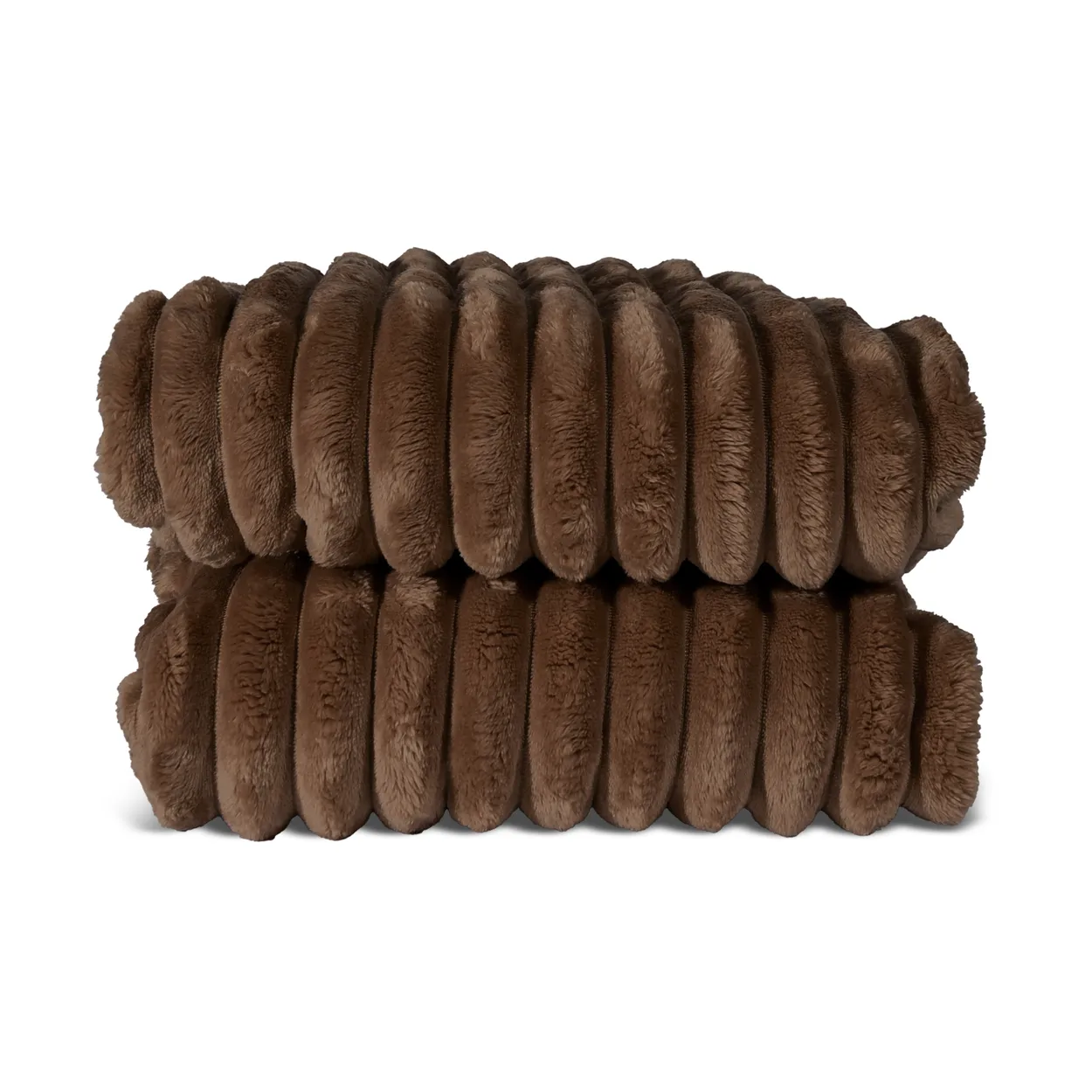 Sagaform Esther fleece throw Dark brown | Scandinavian Design | Cotton blankets & throws | Brown