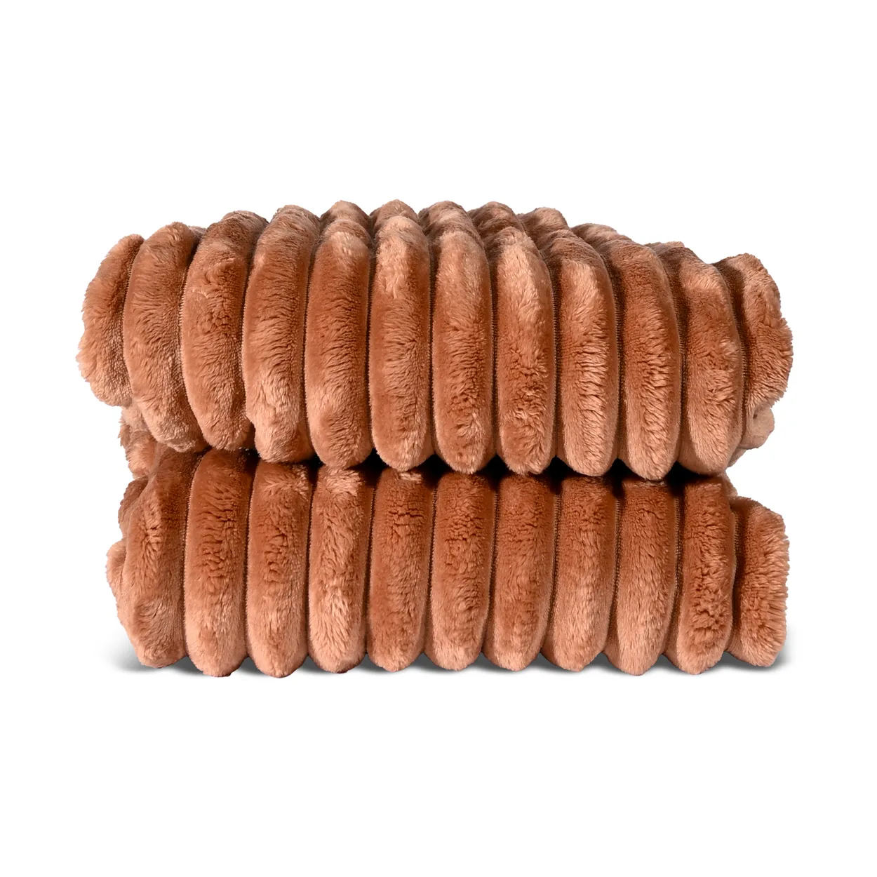 Sagaform Esther fleece throw Light brown | Scandinavian Design | Cotton blankets & throws | Brown