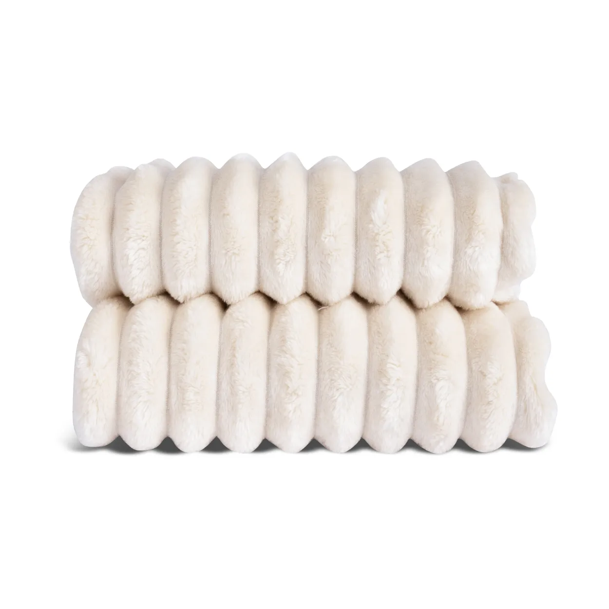 Sagaform Esther fleece throw Off-white | Scandinavian Design | Cotton blankets & throws | White