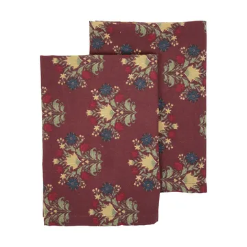 Linnea kitchen towel 2-pack - Mixed wine red, 50x70 cm - Sagaform