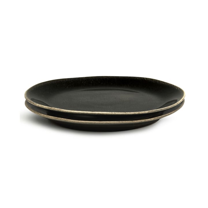 Natural small plate 2-pack, Black Sagaform