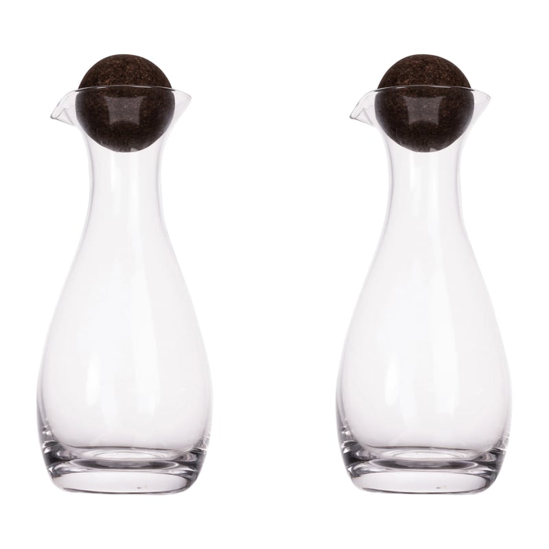 Sagaform Nature oil/vineger bottle with cork stopper 2-pack 35cl Clear-dark brown