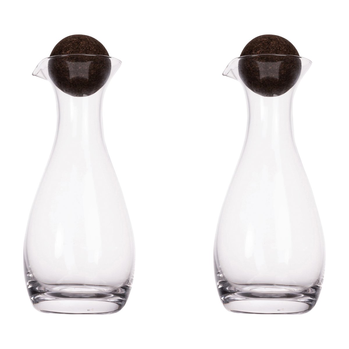 Sagaform Nature oil/vineger bottle with cork stopper 2-pack 35cl Clear-dark brown