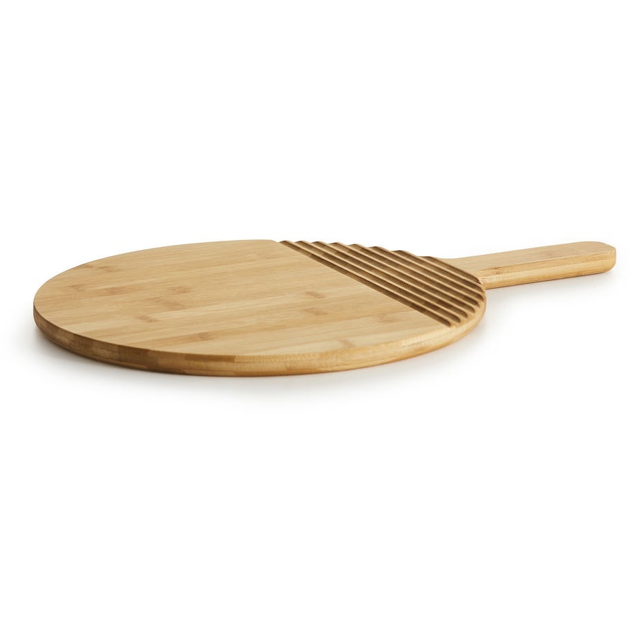 Sagaform Nature round cutting board bamboo with handle o30 cm