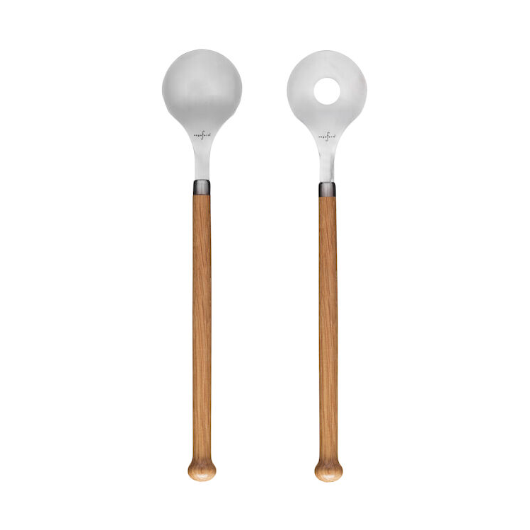 Sagaform Nature salad servers 2-pack Oak | Scandinavian Design | Salad servers | Silver-coloured