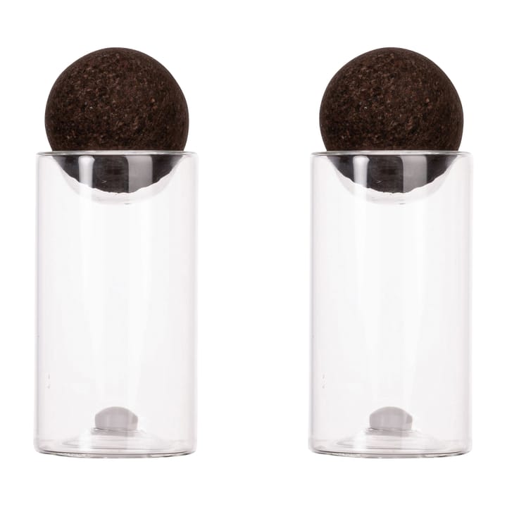 Nature salt- and pepper set with cork stopper 2-pack - Clear-dark brown - Sagaform