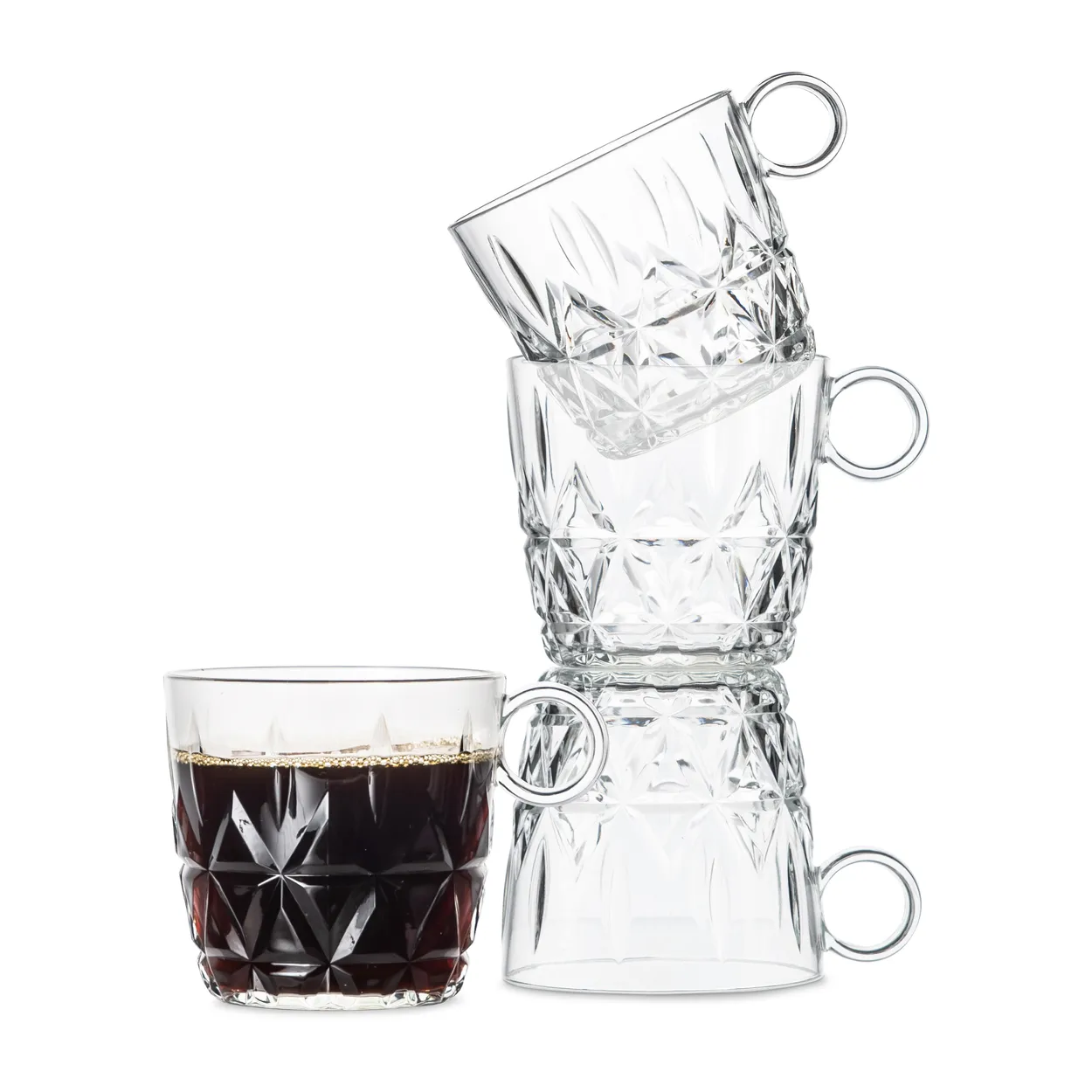 Sagaform Picknick coffee cup 4-pack Clear | Scandinavian Design | Coffee cups | Transparent