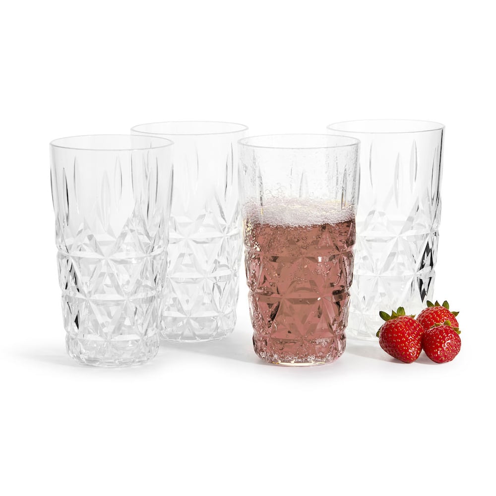 Sagaform Picknick drinking glass 4-pack 40 cl | Scandinavian Design | Drinking glasses & tumblers | Transparent