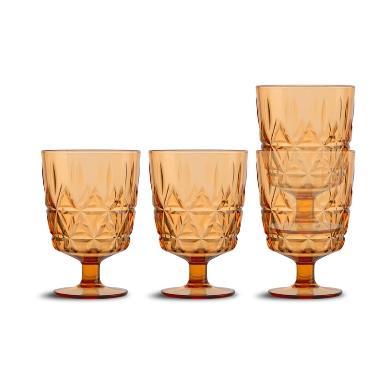 Sagaform Picknick Juni glass 4-pack Amber