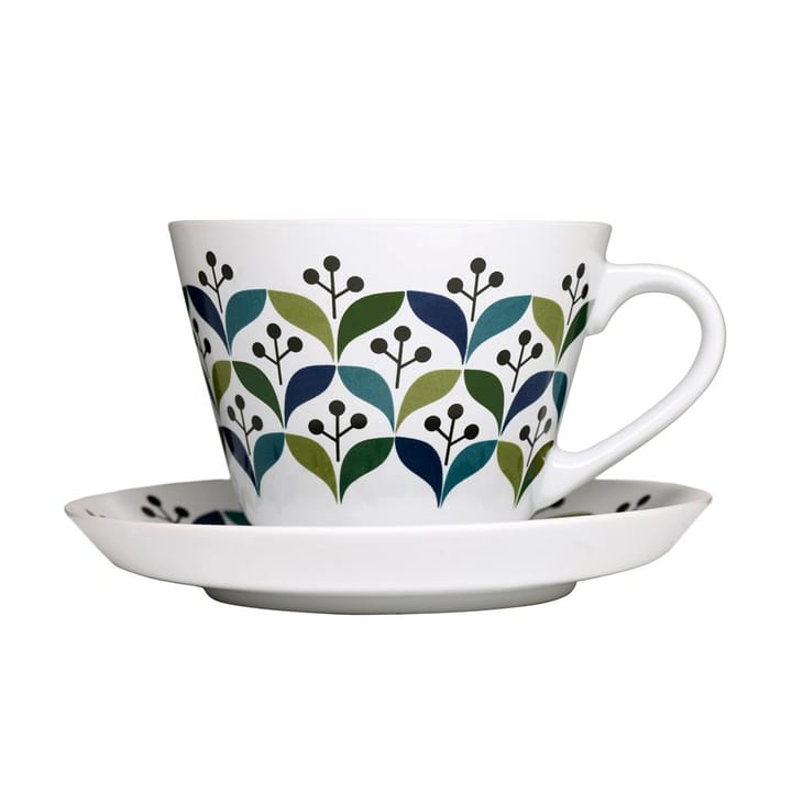 Retro tea cup with plate - white - Sagaform