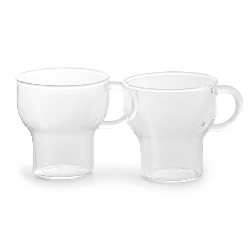 Sagaform glass mug 15 cl 2-pack clear | Scandinavian Design | Espresso cups | Transparent