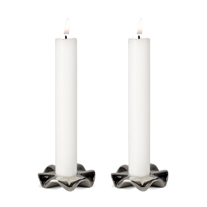 Signe candle sticks 2-pack - Silver - Sagaform