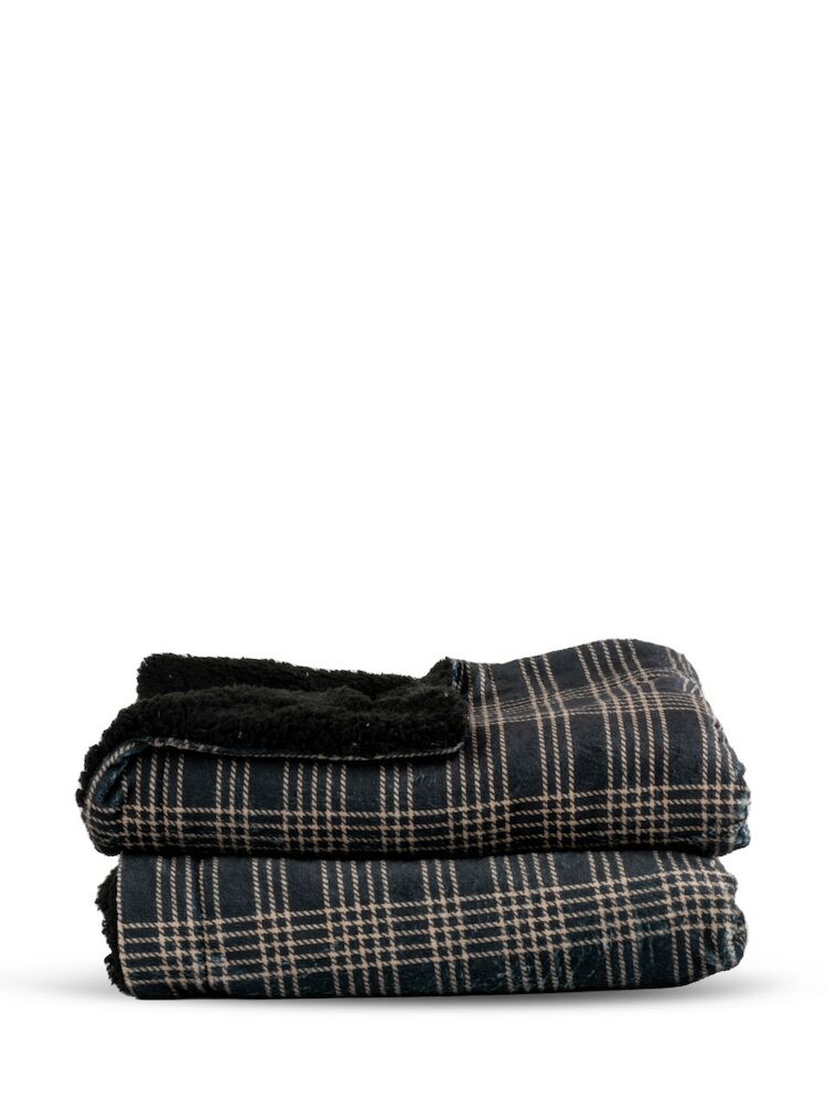 Sagaform Square fleece blanket 130x170 cm Black | Scandinavian Design | Wool blankets & throws | Black