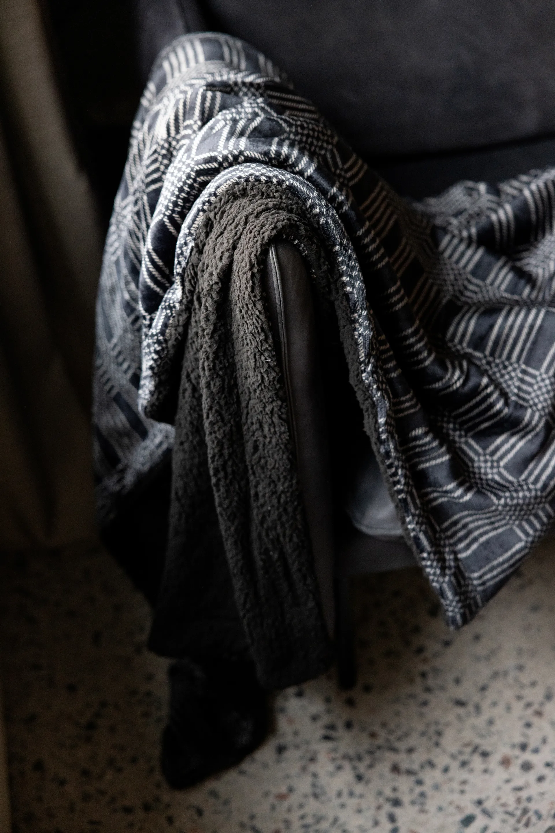 Square fleece blanket 130x170 cm, Black Sagaform