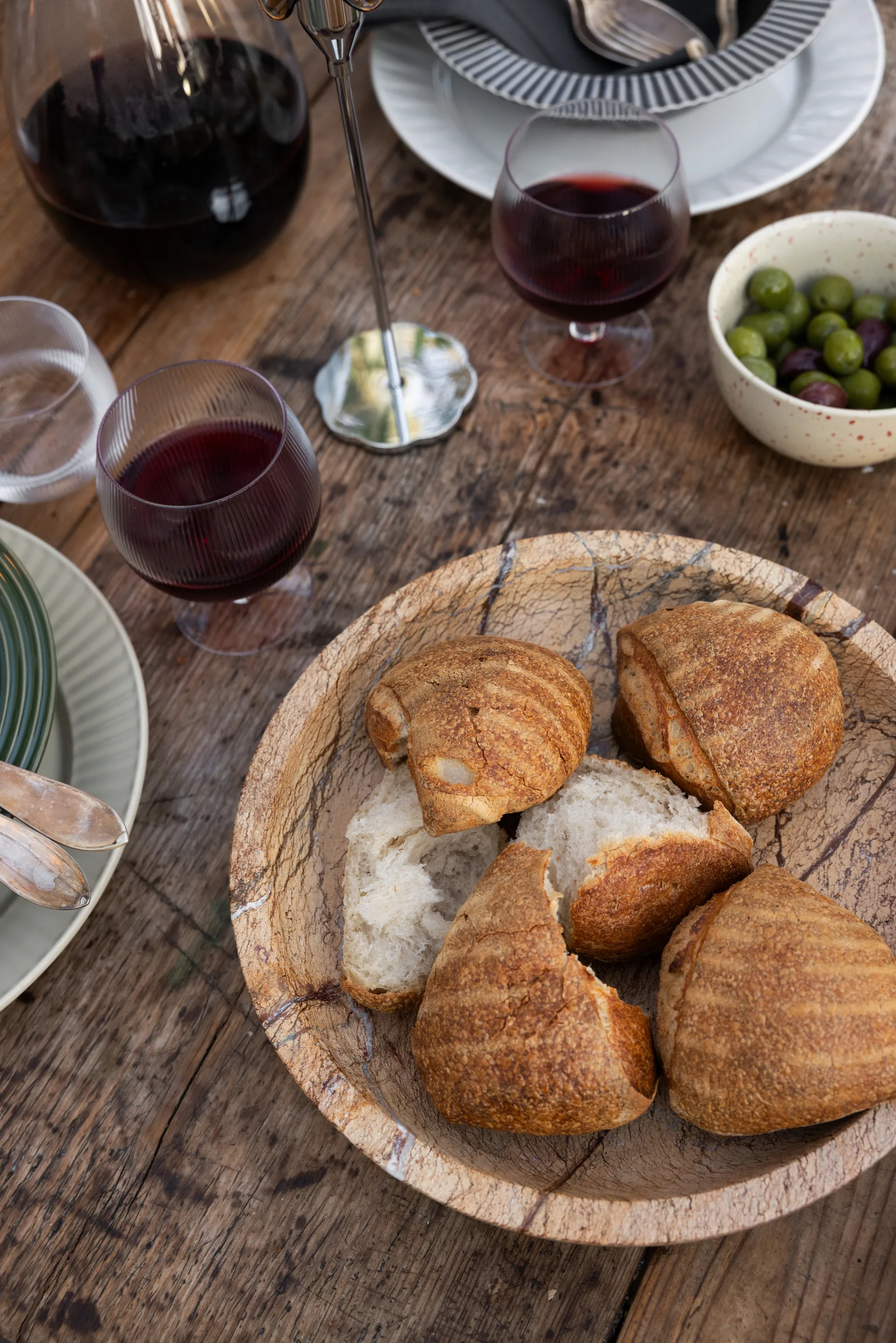 Stone bowl large Ø28 cm, Brown forest marble Sagaform