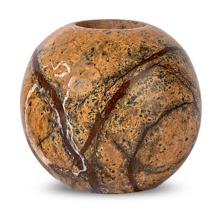 Stone candle holder Ø6 cm - Brown forest marble - Sagaform