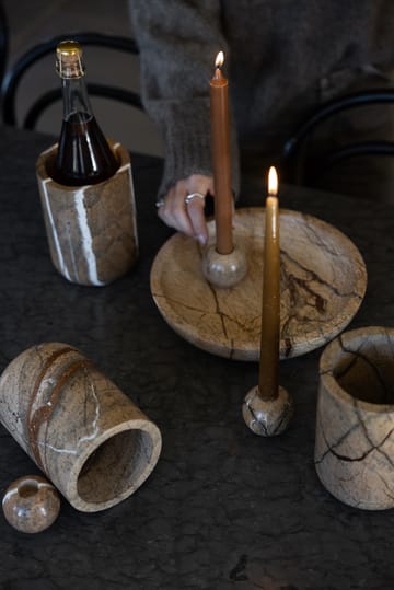 Stone wine cooler Ø12.5 cm - Brown forest marble - Sagaform