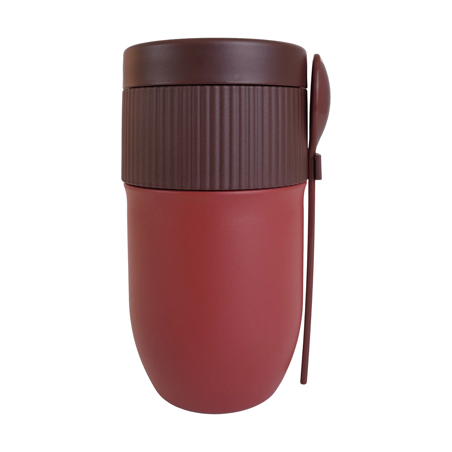 Ted food thermos yoghurt mug with spoon, Wine red Pantone 7624C, 32 cl Sagaform