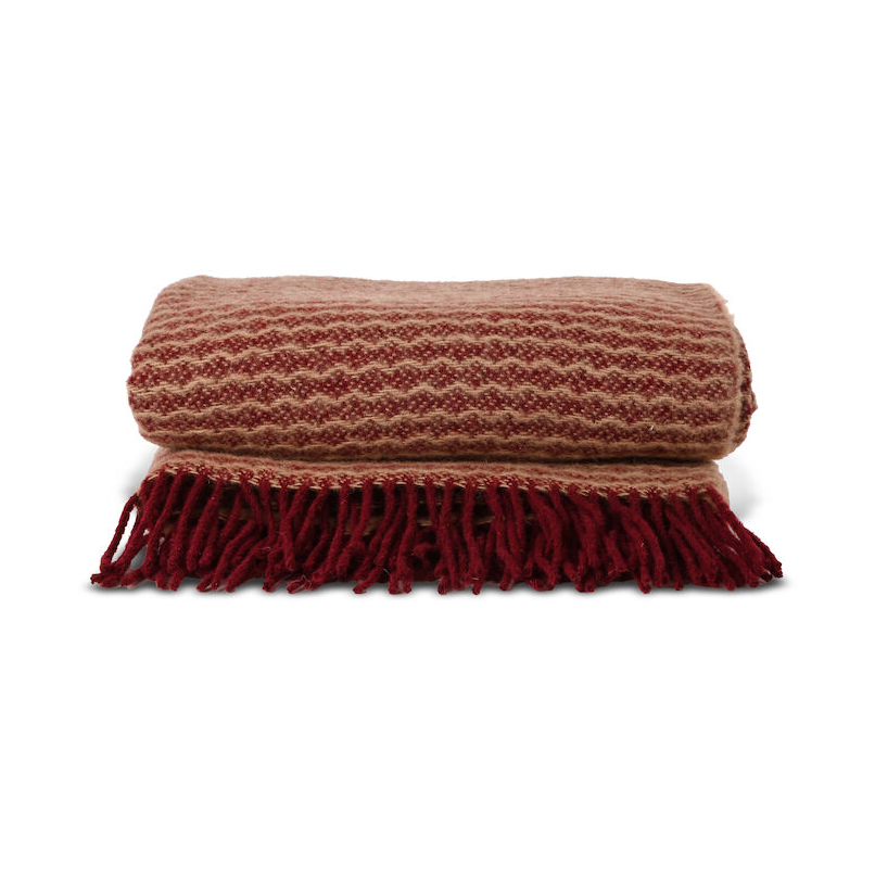 Sagaform Ulli blanket 130x170 cm Burgundy | Scandinavian Design | Cotton blankets & throws | Red