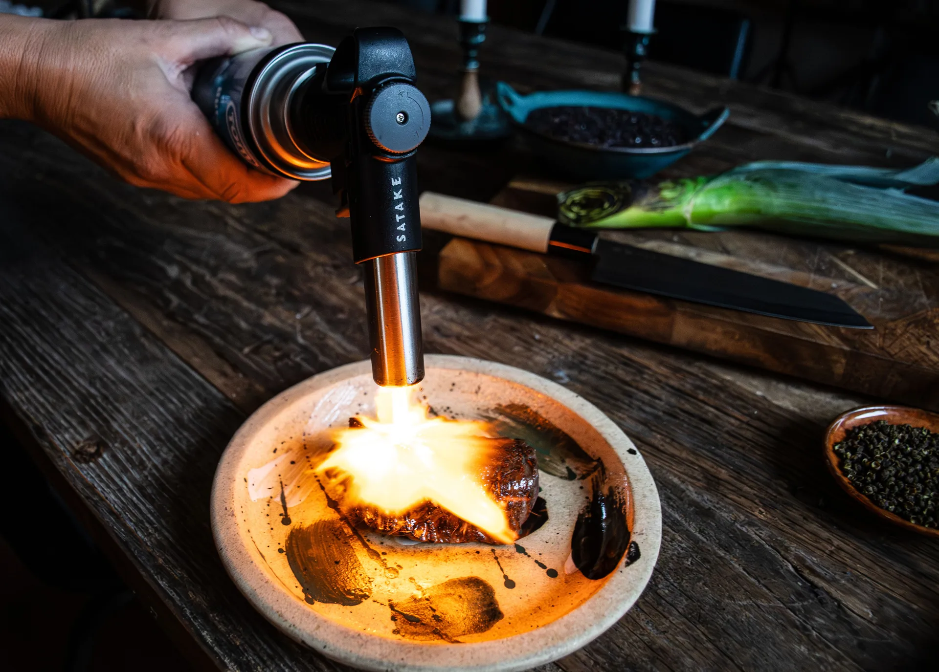 Satake burner nozzle for gas bottle, Black Satake