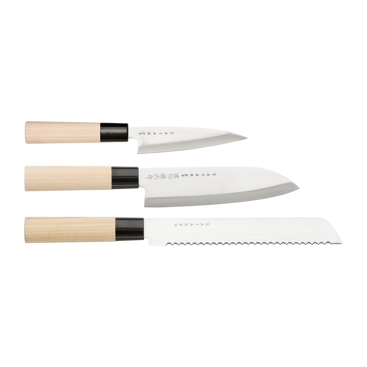 Satake Houcho knife set 3 pieces Hi Carbon Steel | Scandinavian Design | Knife sets | Silver-coloured