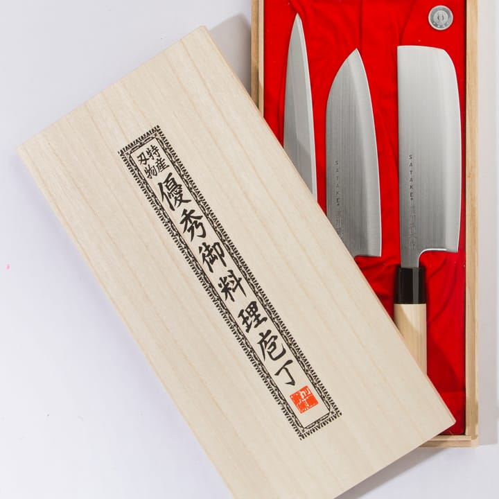 Satake Houcho knife set nakiri, sashimi & santoku - 3 pieces - Satake