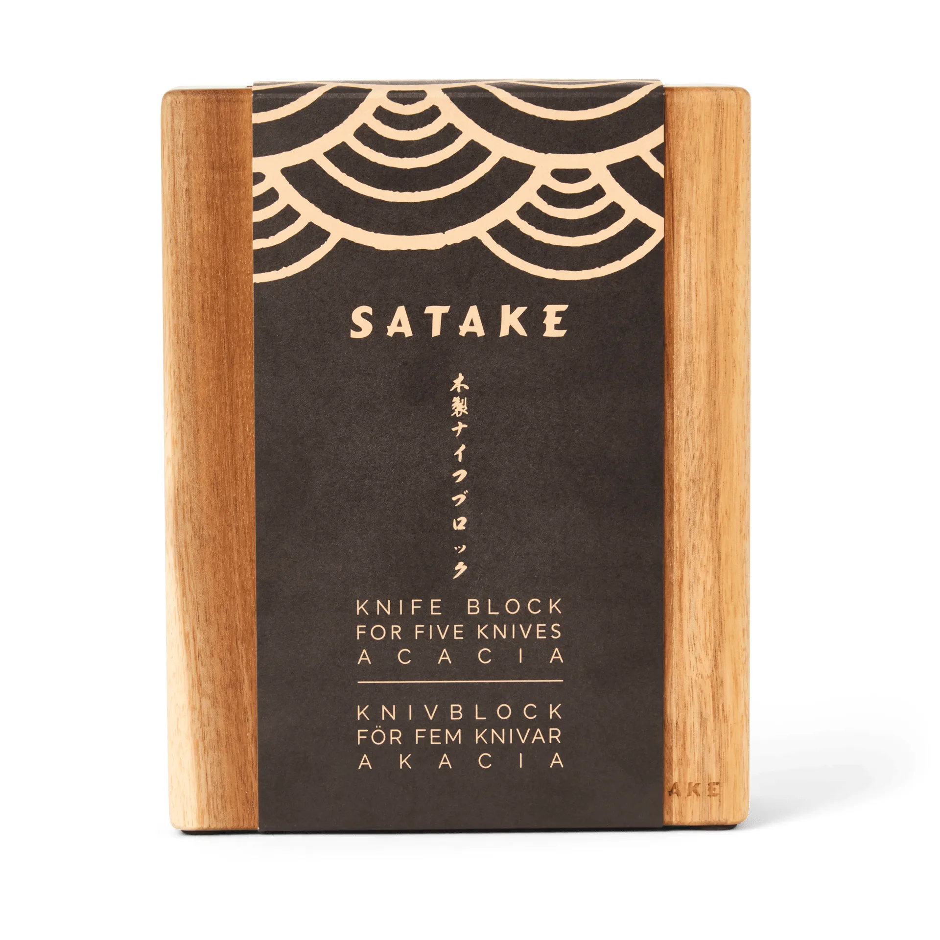 Satake knife block, Acacia, 5 knives, 22.8x18x8 cm Satake