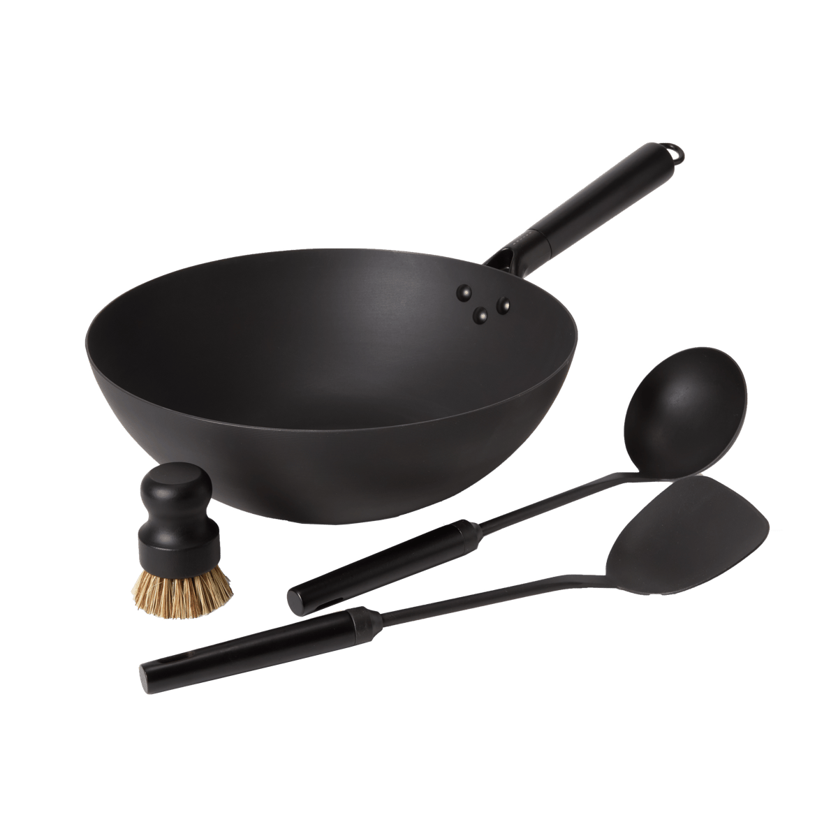 Satake Satake wok set carbon steel 57 cm | Scandinavian Design | Woks | Black