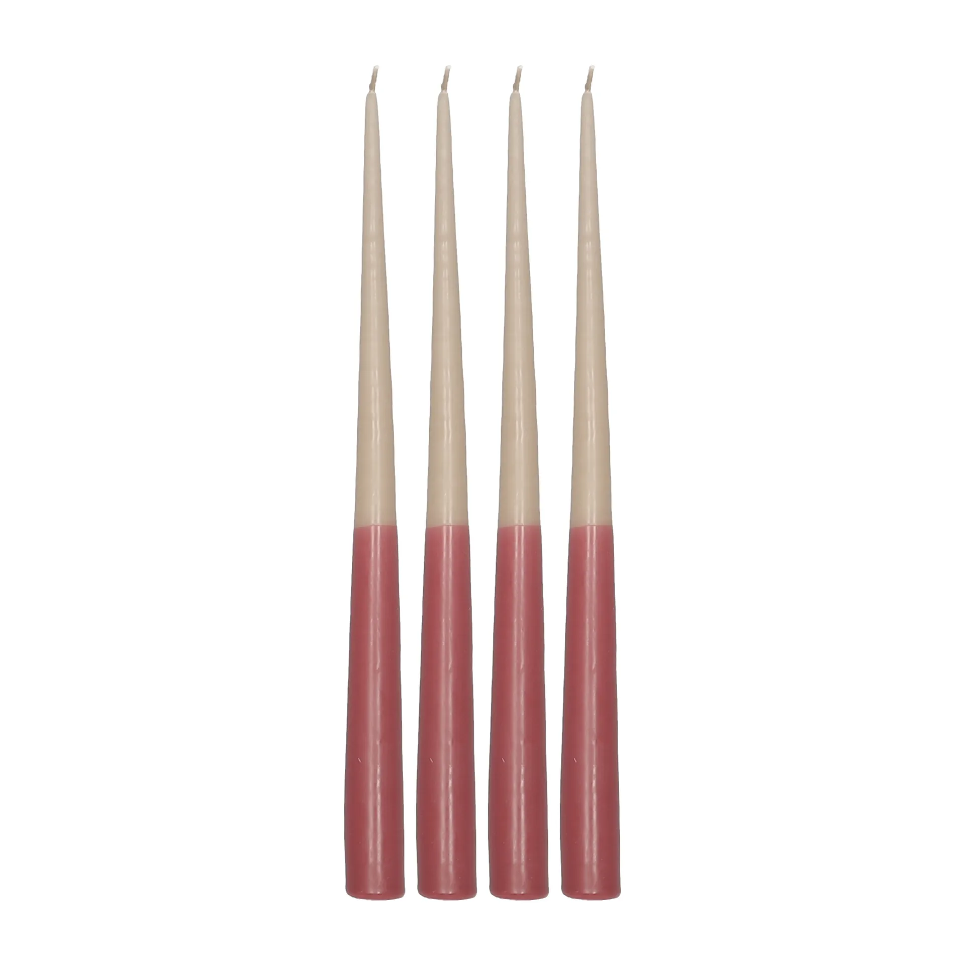 Affinity two-toned long candles 4 pack 32 cm, Beige-red Scandi Essentials