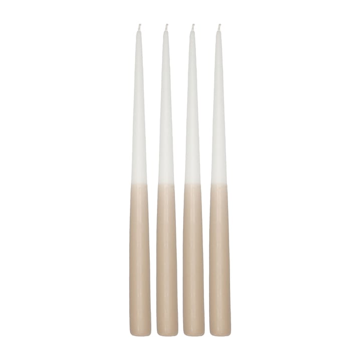 Affinity two-toned long candles 4 pack 32 cm - White-sand - Scandi Essentials