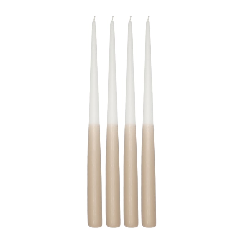 Scandi Essentials Affinity two-toned long candles 4 pack 32 cm White-sand