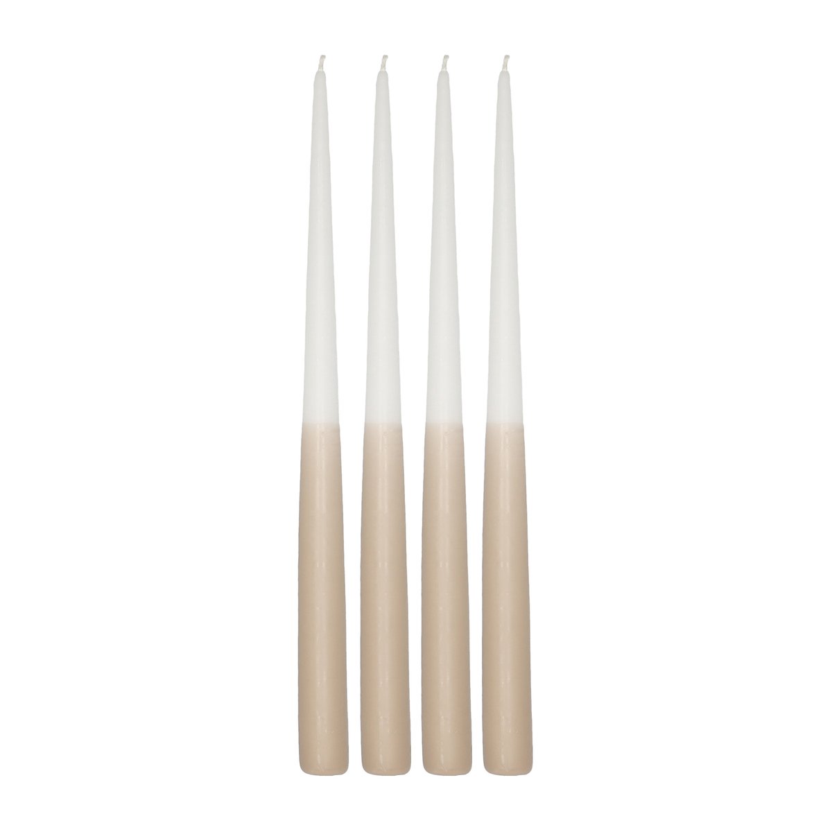 Scandi Essentials Affinity two-toned long candles 4 pack 32 cm White-sand