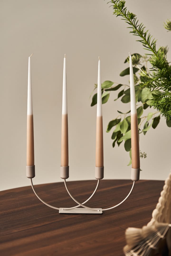 Affinity two-toned long candles 4 pack 32 cm - White-sand - Scandi Essentials