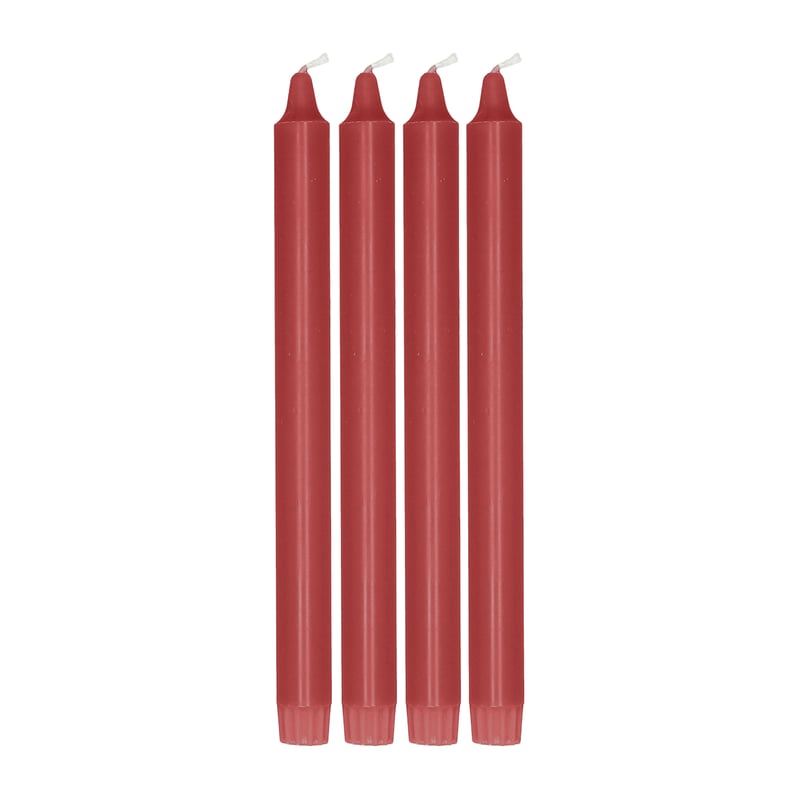 Scandi Essentials Ambiance tapered candle 4 pack 27 cm Dark red