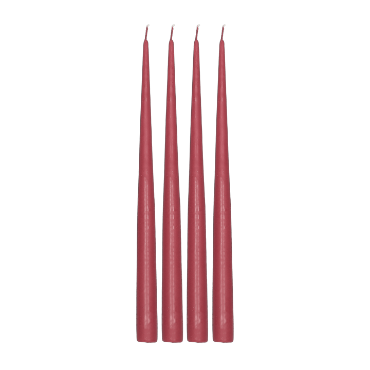 Atmosphere long candle 4 pack 32 cm - Dark red - Scandi Essentials