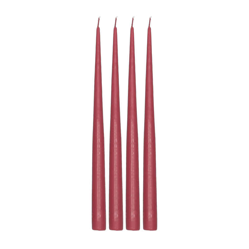 Scandi Essentials Atmosphere long candle 4 pack 32 cm Dark red