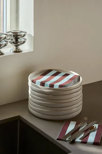 Bold Stripe paper napkin - Wine red-blue, 20-pack, 33x33 cm - Scandi Essentials