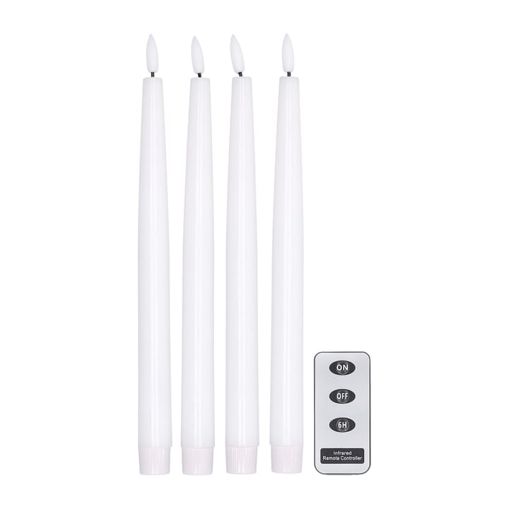 Bright LED-candle 28.5 cm 4-pack with remote control  - White - Scandi Essentials
