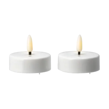 Bright LED tealight Ø5.8 cm 2-pack - White - Scandi Essentials