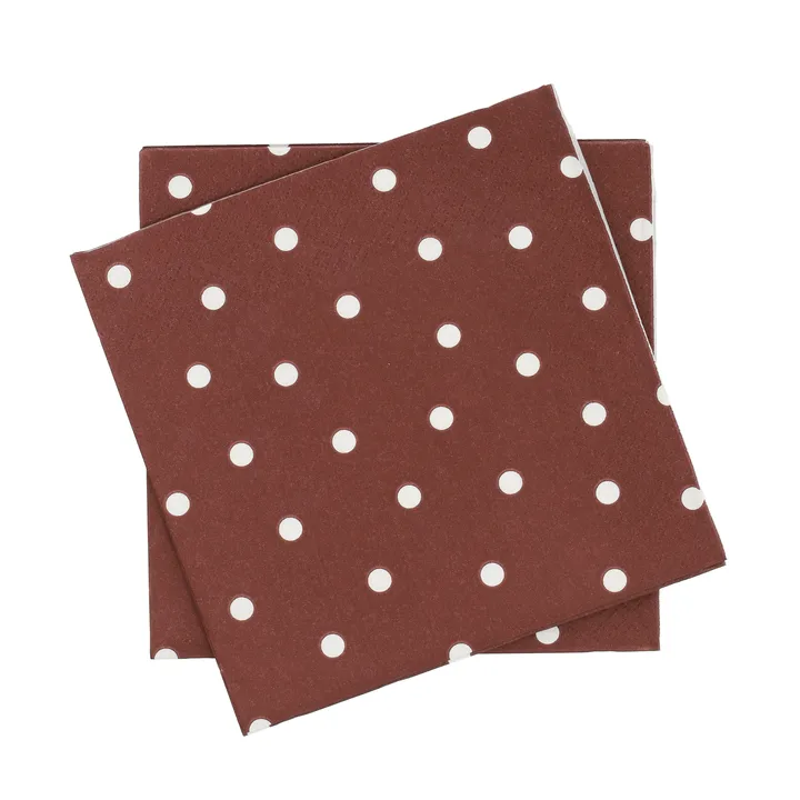 Fine dots paper napkin - Wine red-white, 20-pack, 33x33 cm - Scandi Essentials