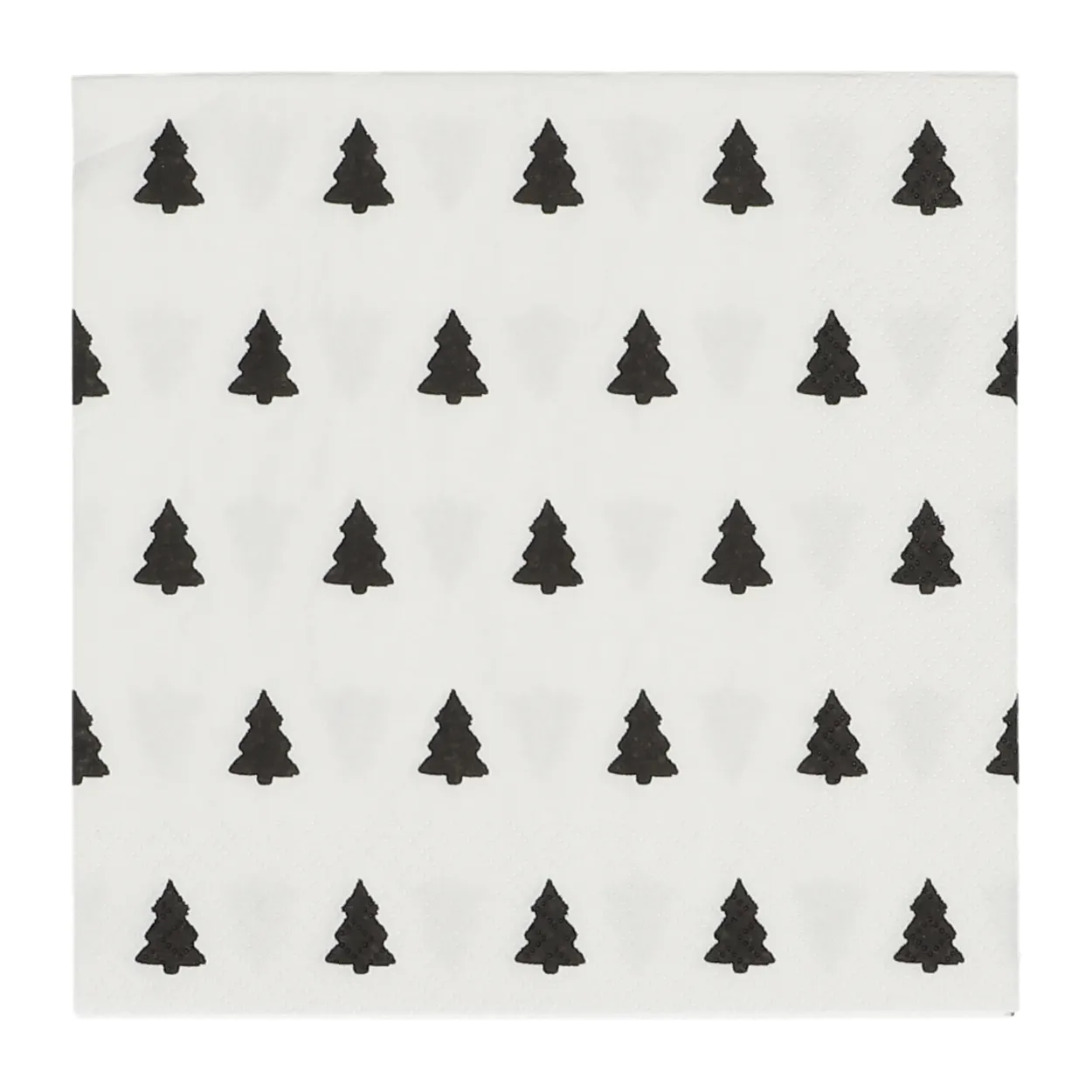 Scandi Essentials Linen trees serviette 33x33 cm 20-pack black-white