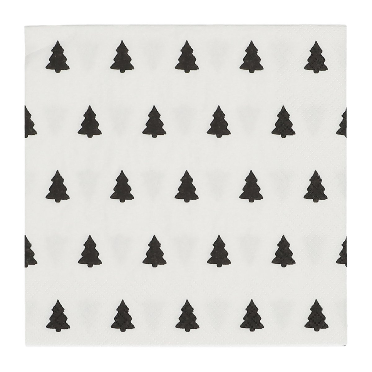 Scandi Essentials Linen trees serviette 33x33 cm 20-pack black-white