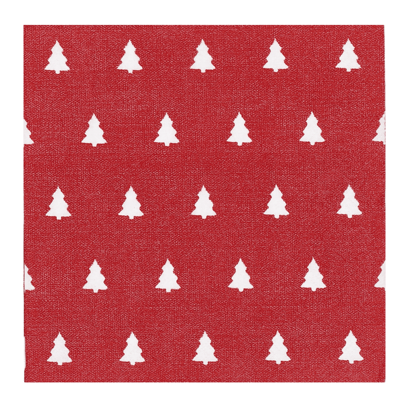Scandi Essentials Linen trees serviette 33x33 cm 20-pack Red