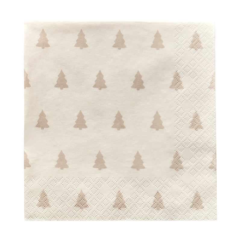 Scandi Essentials Linen trees serviette 33x33 cm 20-pack sand