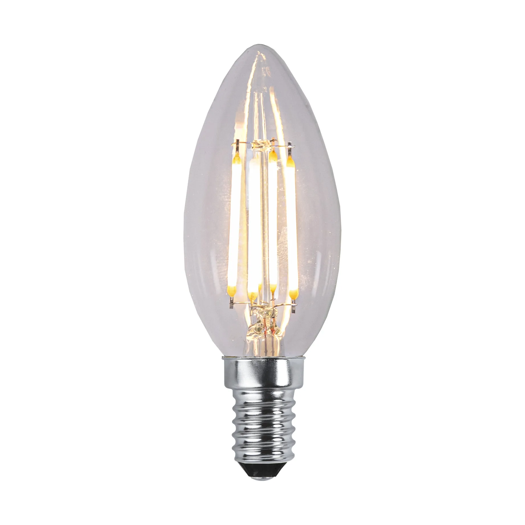 Lit dimmable light bulb E14 250lm filament, Clear, 3000K Scandi Essentials