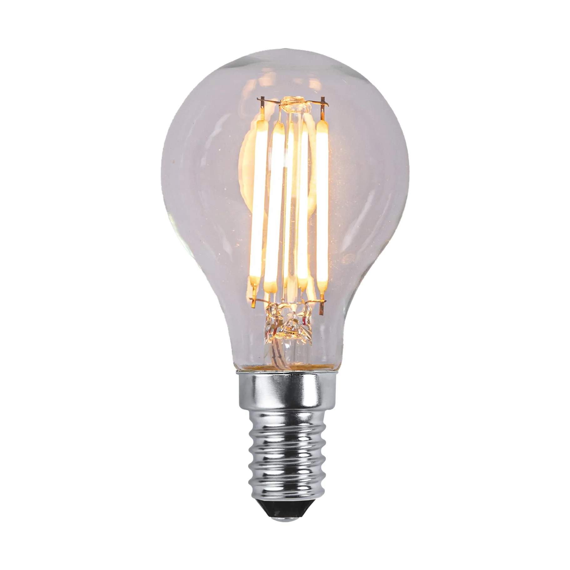 Lit dimmable light bulb E14 250lm LED filament, Clear, 2100K Scandi Essentials